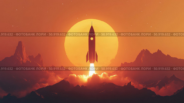 nasa collapsing rocket ai generated. Стоковое AI-изображение, AI-художник Vectorwin / Фотобанк Лори