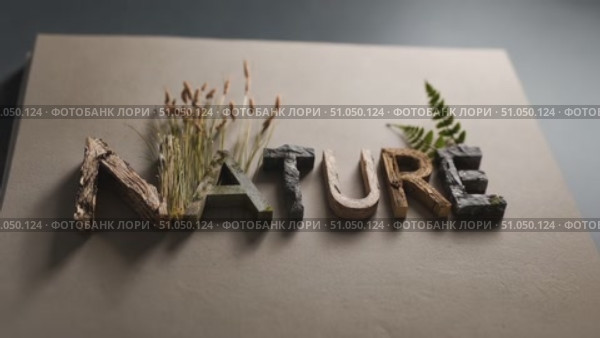 Nature word art displayed on white background. Стоковое AI-видео, аниматор Юрий Поздников / Фотобанк Лори