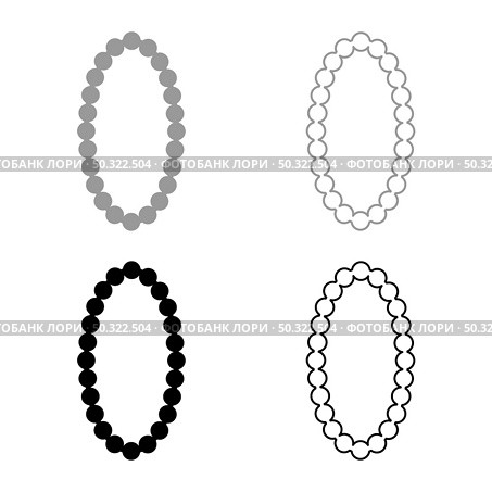 Necklace pearl Jewelry with pearl Bead Bijouterie Adornment set icon grey black color vector illustration flat style simple image. Necklace pearl Jewelry with pearl Bead Bijouterie Adornment set icon grey black color vector illustration flat style image. Стоковая иллюстрация, агентство Ingram Publishing / Фотобанк Лори