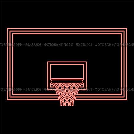 Neon basketball backboard Basketball hoop on backboard red color vector illustration image flat style light. Neon basketball backboard Basketball hoop on backboard red color vector illustration image flat style. Стоковая иллюстрация, агентство Ingram Publishing / Фотобанк Лори