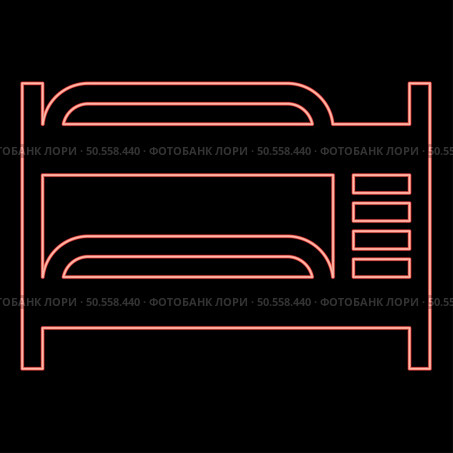 Neon double tier bunk bed red color vector illustration image flat style light. Neon double tier bunk bed red color vector illustration image flat style. Стоковая иллюстрация, агентство Ingram Publishing / Фотобанк Лори