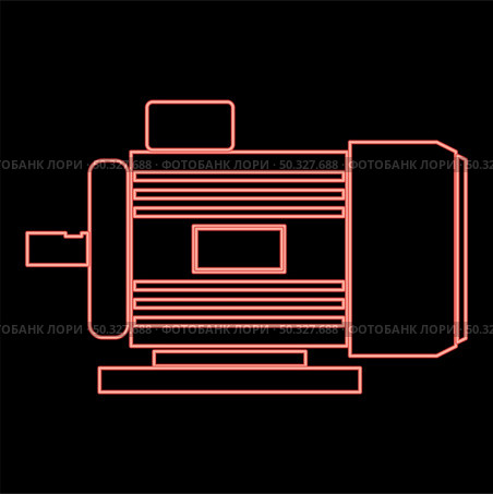Neon electric motor red color vector illustration flat style light image. Neon electric motor red color vector illustration flat style image. Стоковая иллюстрация, агентство Ingram Publishing / Фотобанк Лори