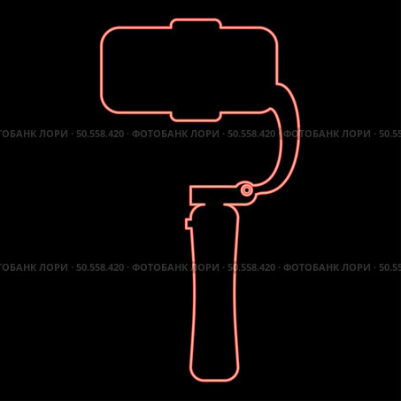 Neon gimbal mobile stabilizer for smartphone camera cell phone steady cam red color vector illustration image flat style light. Neon gimbal mobile stabilizer for smartphone camera cell phone steady cam red color vector illustration image flat style. Стоковая иллюстрация, агентство Ingram Publishing / Фотобанк Лори