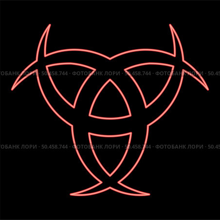 Neon horn Odin Triple horn of Odin red color vector illustration image flat style light. Neon horn Odin Triple horn of Odin red color vector illustration image flat style. Стоковая иллюстрация, агентство Ingram Publishing / Фотобанк Лори