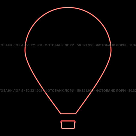 Neon hot air balloon red color vector illustration flat style light image. Neon hot air balloon red color vector illustration flat style image. Стоковая иллюстрация, агентство Ingram Publishing / Фотобанк Лори