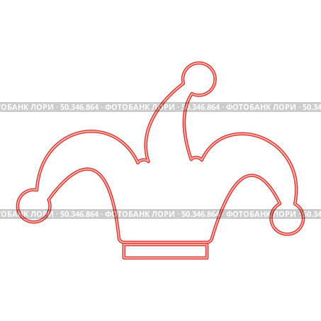 Neon jester’s cap red color vector illustration image flat style light. Neon jester’s cap red color vector illustration image flat style. Стоковая иллюстрация, агентство Ingram Publishing / Фотобанк Лори