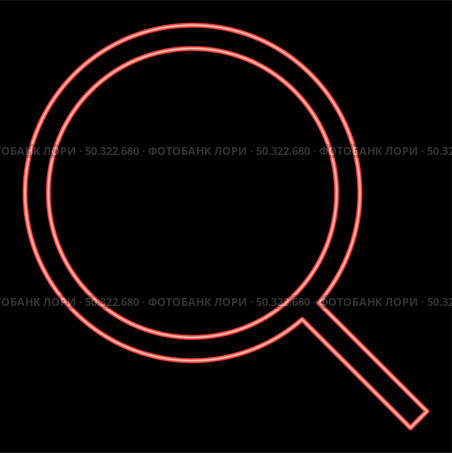 Neon magnifying glass or loupe red color vector illustration flat style light image. Neon magnifying glass or loupe red color vector illustration flat style image. Стоковая иллюстрация, агентство Ingram Publishing / Фотобанк Лори