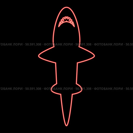 Neon shark red color vector illustration image flat style light. Neon shark red color vector illustration image flat style. Стоковая иллюстрация, агентство Ingram Publishing / Фотобанк Лори