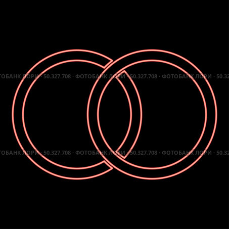 Neon wedding rings red color vector illustration flat style light image. Neon wedding rings red color vector illustration flat style image. Стоковая иллюстрация, агентство Ingram Publishing / Фотобанк Лори
