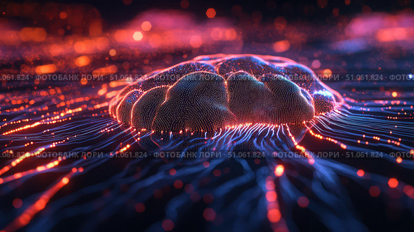 neural pulsating machine learning model ai generated. Стоковое AI-изображение, AI-художник Vectorwin / Фотобанк Лори
