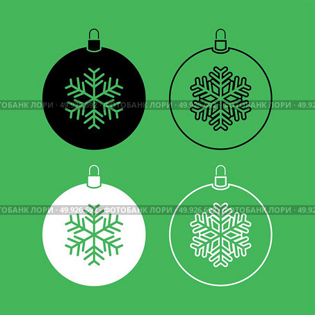 New Year ball toy Christmas ball or Xmas bauble icon. New Year ball toy. Christmas ball or Xmas bauble icon . Black and white color set . Стоковая иллюстрация, агентство Ingram Publishing / Фотобанк Лори