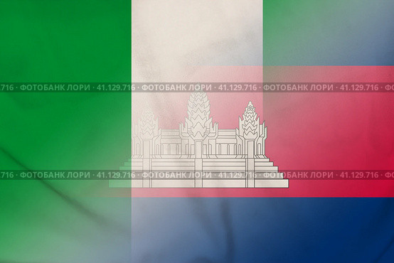 Nigeria and Cambodia official flag transborder relations BTN NGA. Стоковая иллюстрация, иллюстратор Кабак Дмитрий / Фотобанк Лори