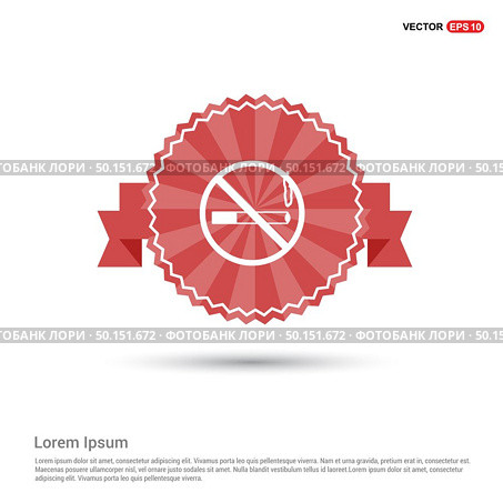 No smoking Icon - Red Ribbon banner. Стоковая иллюстрация, агентство Ingram Publishing / Фотобанк Лори