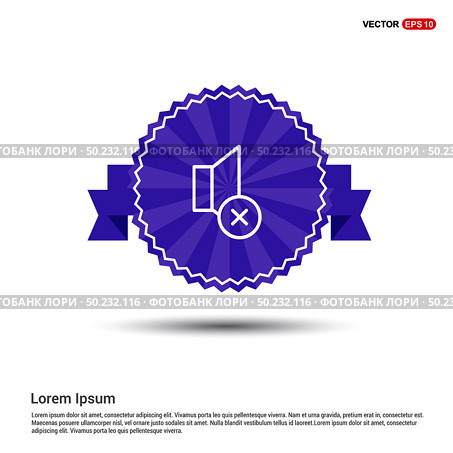 No Speaker Icon - Purple Ribbon banner. Стоковая иллюстрация, агентство Ingram Publishing / Фотобанк Лори