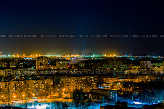 Ночной город. Стоковое фото, фотограф Ирина Черкасская / Фотобанк Лори