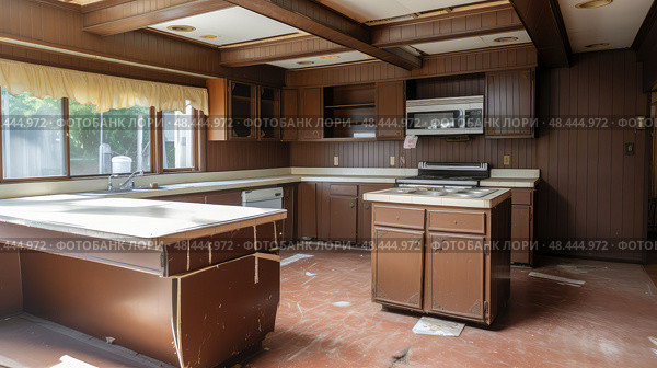 nostalgic dated kitchen ai generated. Стоковое AI-изображение, AI-художник Vectorwin / Фотобанк Лори