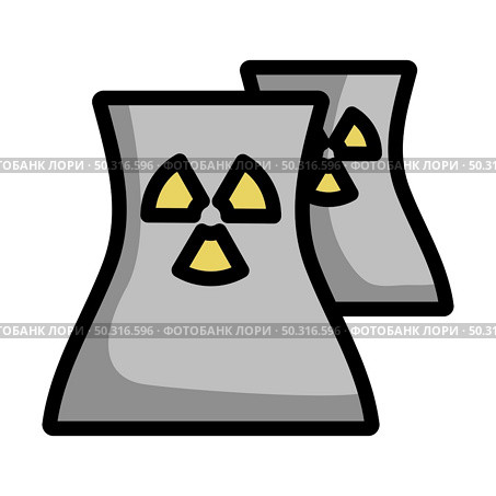 Nuclear Station Icon. Editable Bold Outline With Color Fill Design. Vector Illustration. Стоковая иллюстрация, агентство Ingram Publishing / Фотобанк Лори