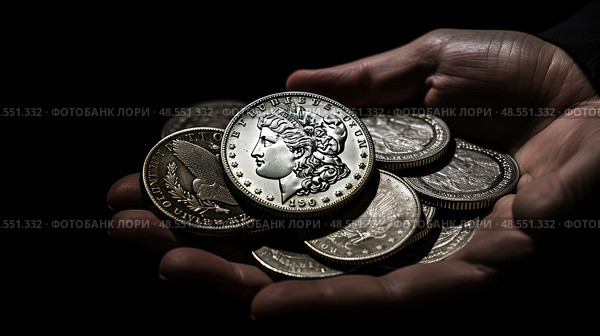 numismatics silver dollars ai generated. Стоковое AI-изображение, AI-художник Vectorwin / Фотобанк Лори