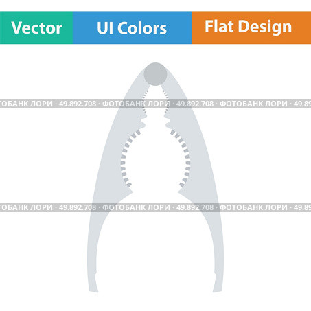 Nutcracker pliers icon. Flat design. Vector illustration. Стоковая иллюстрация, агентство Ingram Publishing / Фотобанк Лори