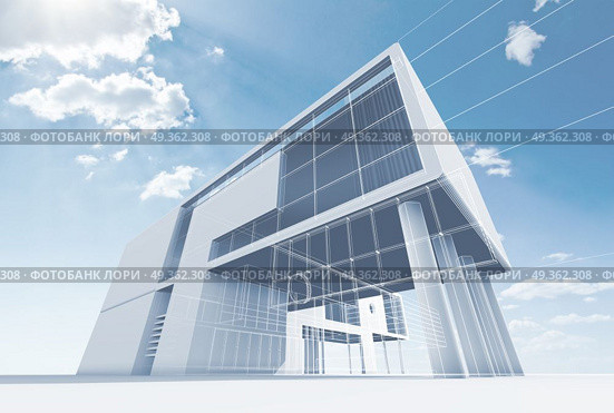 Office architecture 3d rendering. Office architecture. Building design and 3d rendering model my own. Office architecture 3d rendering. Стоковое фото, агентство Ingram Publishing / Фотобанк Лори