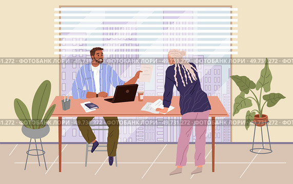 Office people worker. Vector illustration. The office people worker metaphor highlights interconnectedness individuals in workplace People in office rely on collective efforts their coworkers. Office people worker. The office people worker concept emphasizes value teamwork and collaboration. Стоковая иллюстрация, агентство Ingram Publishing / Фотобанк Лори