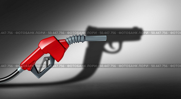 Oil as a weapon or energy weaponization and weaponized gas Gas as a the fueling station or economic challenge of rising fuel prices and gasoline increase as crude petroleum and fossil fuels with 3D illustration elements. Стоковое фото, агентство Ingram Publishing / Фотобанк Лори