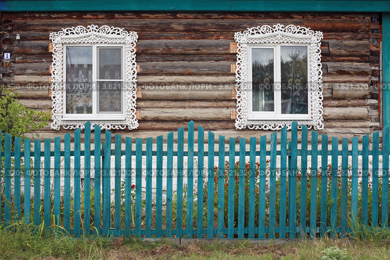 Окна деревянного дома, город Курлово. Стоковое фото, фотограф Игорь Веснинов / Фотобанк Лори