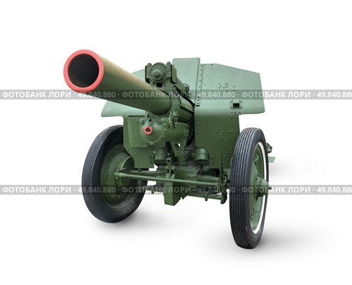 Old cannon isolated on a white background. Стоковое фото, агентство Ingram Publishing / Фотобанк Лори