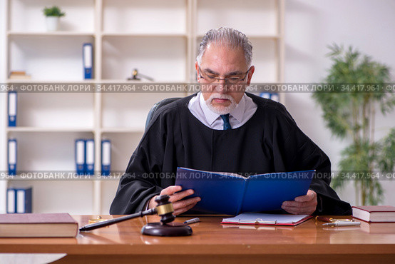 Old male judge working in courthouse. Стоковое фото, фотограф Elnur / Фотобанк Лори
