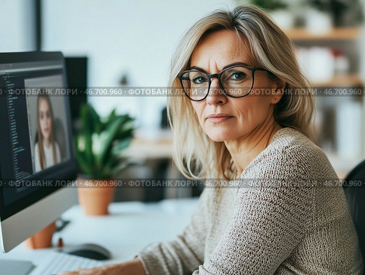 Онлайн психолог. Internet psychologist. Стоковое AI-изображение, AI-художник Дарья Полякова / Фотобанк Лори