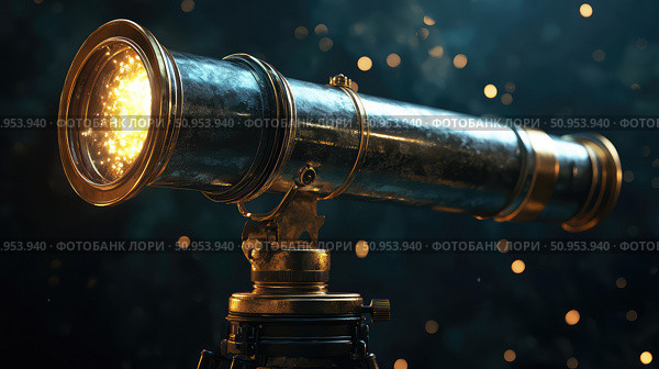 optics illuminating telescope ai generated. Стоковое AI-изображение, AI-художник Vectorwin / Фотобанк Лори