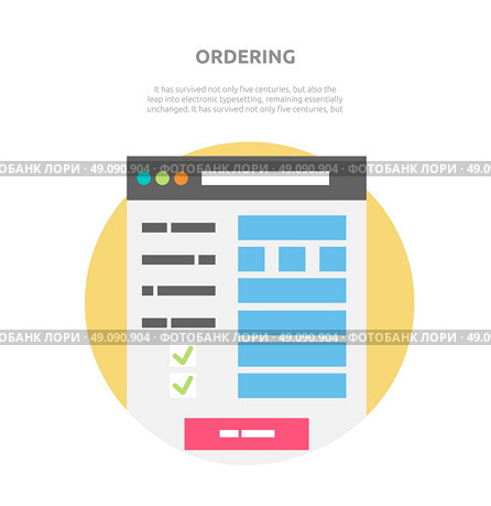 Ordering website element design. Order option, choice ordering information, info site webdesign interface ordering checklist, webpage vector illustration. Стоковая иллюстрация, агентство Ingram Publishing / Фотобанк Лори