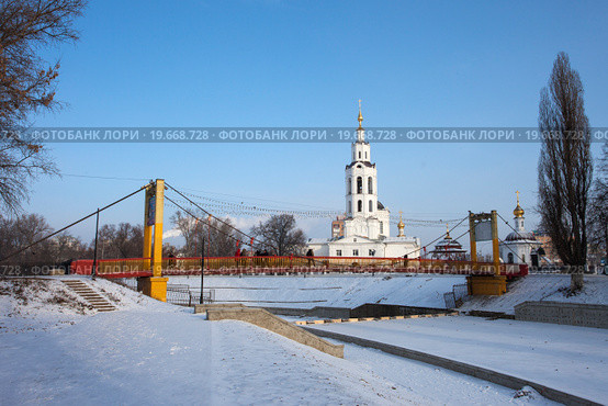 Орел.Вид на Подвязной мост и Богоявленский Собор (2016 год). Стоковое фото, фотограф Литвяк Игорь / Фотобанк Лори