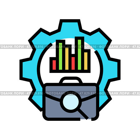 organizational development business process color icon vector illustration. Стоковая иллюстрация, иллюстратор Vectorwin / Фотобанк Лори