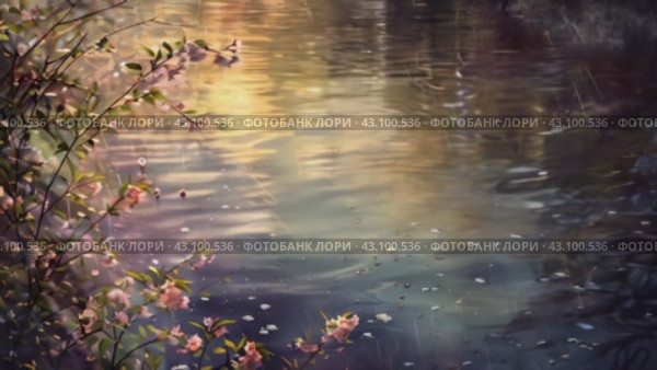 Отражения заката на спокойных водах: игра света и цвета. Стоковое AI-видео, аниматор Анна Добрыдень / Фотобанк Лори