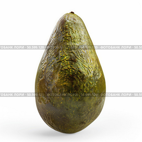 Overripe avocado fruit showing signs of decaying on white background. Стоковое AI-изображение, AI-художник Иван Рябоконь / Фотобанк Лори