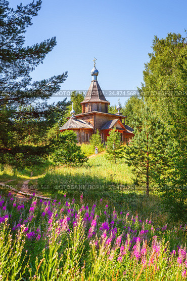 Озеро Светлояр, церковь Казанской иконы Божией Матери (2010 год). Стоковое фото, фотограф Дмитрий Тищенко / Фотобанк Лори