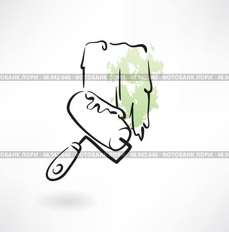 painter roller grunge icon. Стоковая иллюстрация, агентство Ingram Publishing / Фотобанк Лори