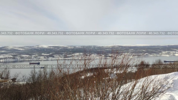 Панорама города Мурманск. Март 2023. Стоковое видео, видеограф Владимир Макеев / Фотобанк Лори