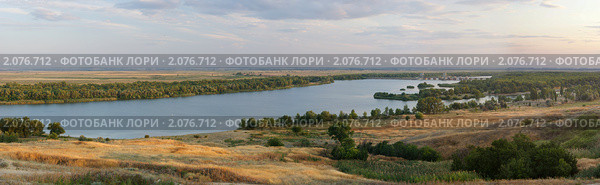 Панорама, хутор Ведерники, вид на реку Дон. Стоковое фото, фотограф Yury Ivanov / Фотобанк Лори