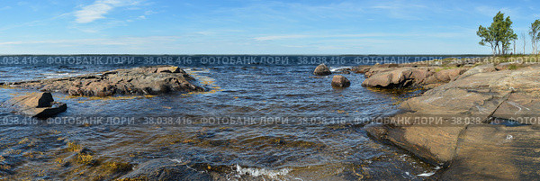 Панорама карельского побережья Белого моря. Стоковое фото, фотограф Сергей Дрозд / Фотобанк Лори