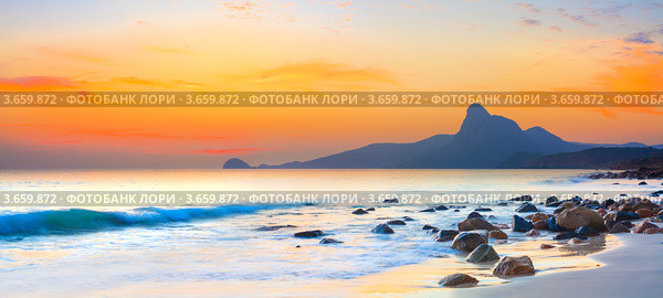 Панорама морского заката. Стоковое фото, фотограф Ольга Хорошунова / Фотобанк Лори