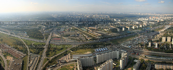 Панорама Москвы и МКАД. Стоковое фото, фотограф Дмитрий Бакулин / Фотобанк Лори