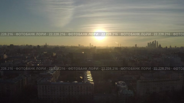 Панорама Москвы в районе Котельнической набережной. Go-pro. Стоковое видео, видеограф Евгений Ковалев / Фотобанк Лори