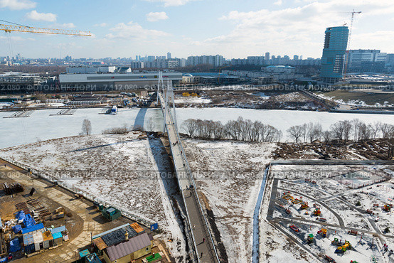 Панорама поймы реки Москва в Павшино, Красногорск (2015 год). Редакционное фото, фотограф Володина Ольга / Фотобанк Лори