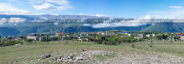 Панорама села Дубки. Республика Дагестан (2021 год). Стоковое фото, фотограф Анна Карасева / Фотобанк Лори