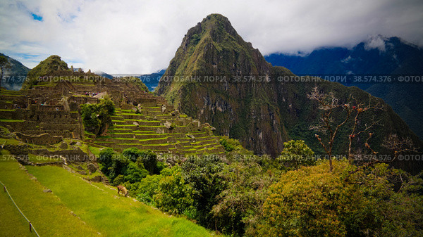 Panoramic view to Machu Picchu archaeological site and Huayna Picchu mountain , Cuzco, Peru (2018 год). Стоковое фото, фотограф Сергей Майоров / Фотобанк Лори