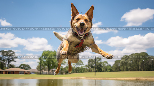 park red heeler ai generated. Стоковое AI-изображение, AI-художник Vectorwin / Фотобанк Лори
