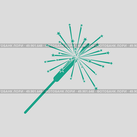 Party sparkler icon. Gray background with green. Vector illustration. Стоковая иллюстрация, агентство Ingram Publishing / Фотобанк Лори