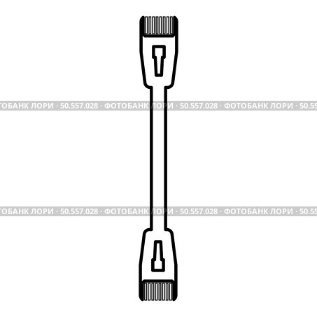Patch cable path cord ethernet technology rj45 net concept contour outline line icon black color vector illustration image thin flat style simple. Patch cable path cord ethernet technology rj45 net concept contour outline line icon black color vector illustration image thin flat style. Стоковая иллюстрация, агентство Ingram Publishing / Фотобанк Лори